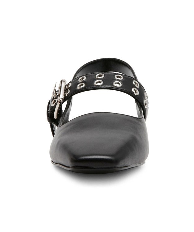 STEVE MADDEN BELIEVER スクエアスリングバックフラットパンプス ブラック