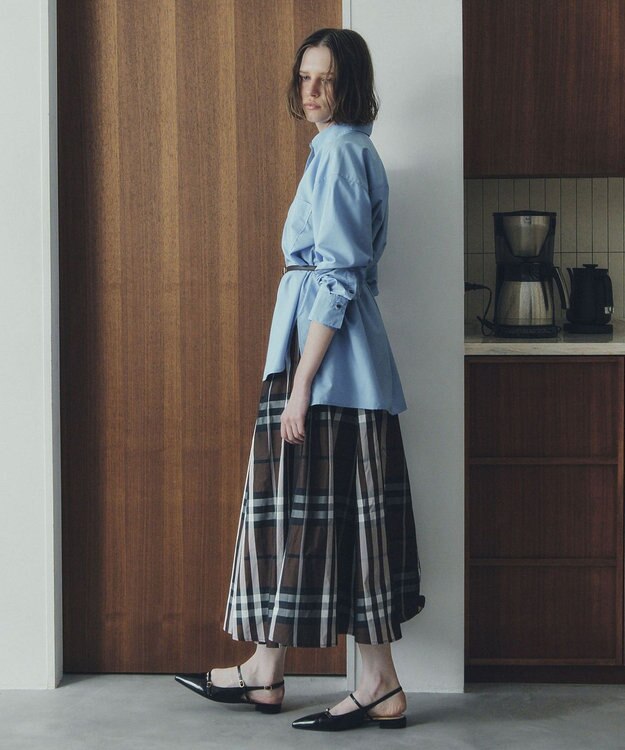 YECCA VECCA 【撥水】メモリーフレアスカート Brown