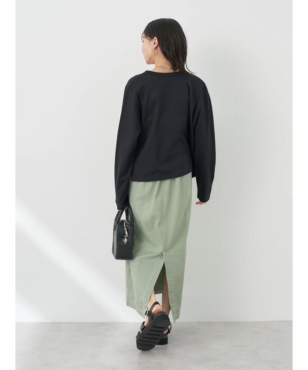 earth music&ecology パールスナップボタンカーディガン Black