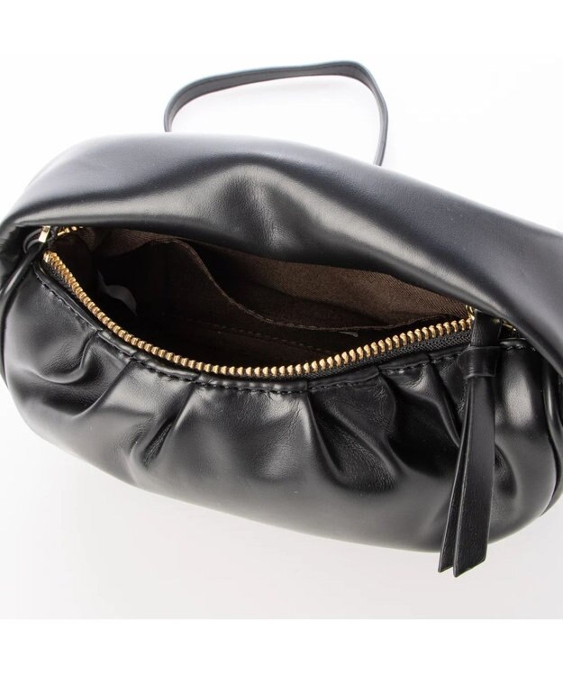 UNBILLION cachecache ハーフムーンギャザー2wayミニショルダー ブラック