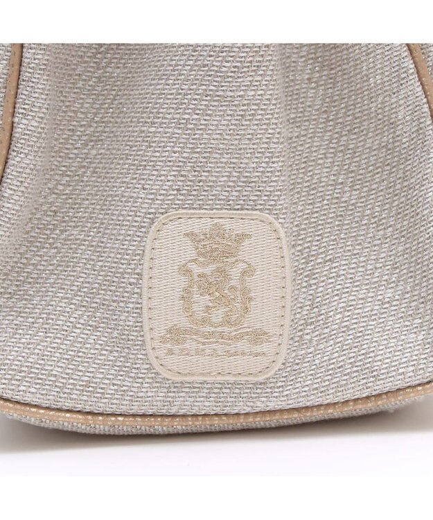 A.D.M.J. リネンラメクロス/前金具付トート32cm(Dカン＋) SILVER