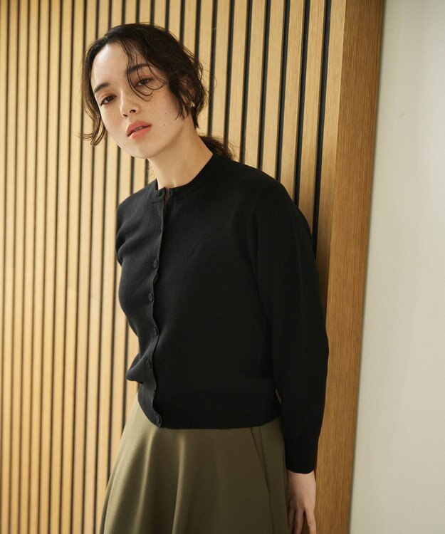 #Newans 【カシミヤ混】コンパクトニットカーディガン ブラック