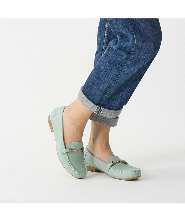 ing <ing>【3E】【サスティナブル】ビット付きモカシューズ グリーン