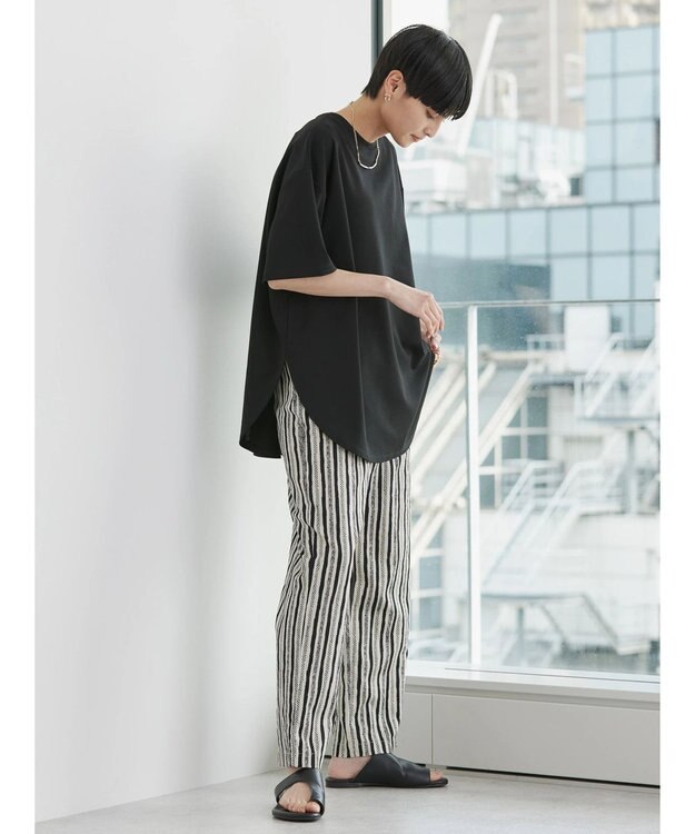 AMERICAN HOLIC 抗菌防臭　Ｄａｉｌｙ！　裾ラウンドカットチュニック1 Black