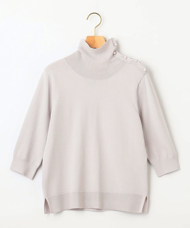 組曲 MINA六分袖タートルネック ニット ベージュ系