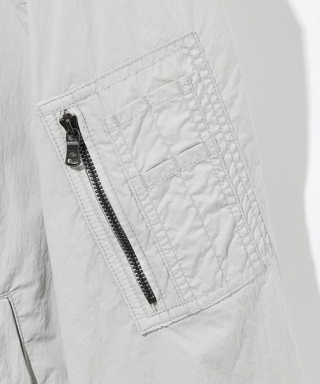 JOSEPH ABBOUD 【軽量/ストレッチ/撥水】ライトワッシャーストレッチ ショートブルゾン ライトグレー系