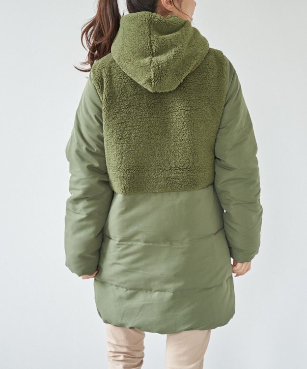 OP／FILA 【OP】切り替えボアジャケット カーキ