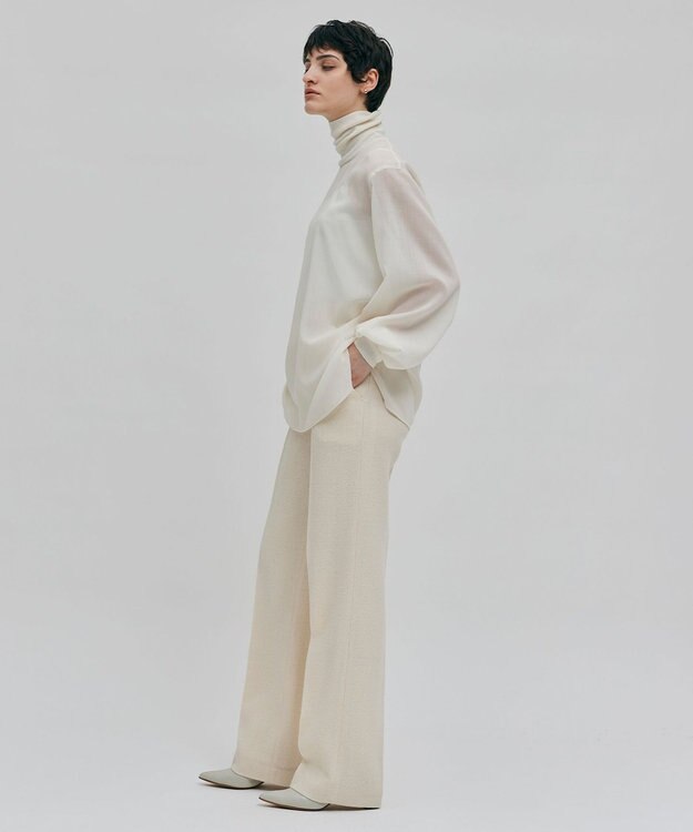 BEIGE， MILLAM / フェイクレザーパッチワイドパンツ Ecru