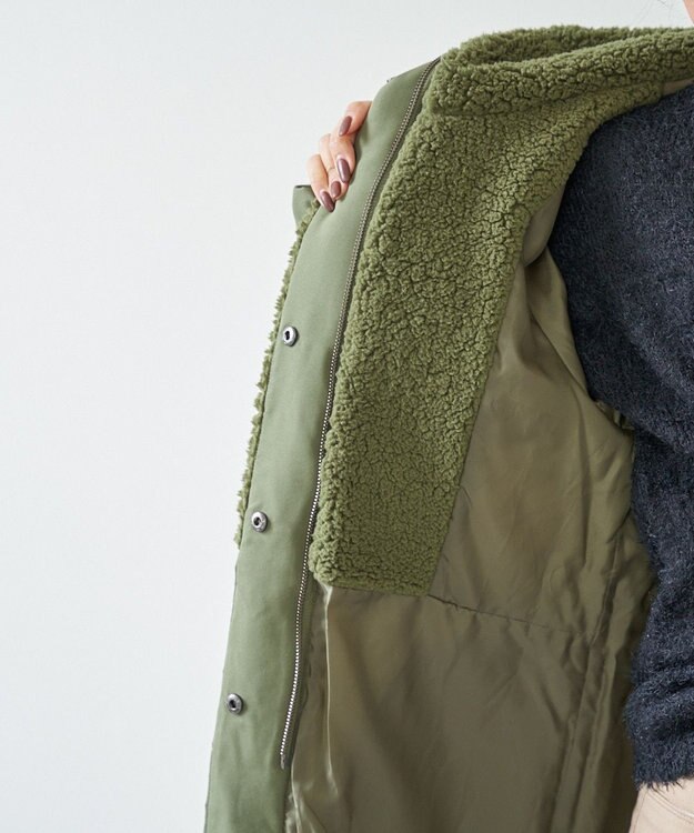 OP／FILA 【OP】切り替えボアジャケット カーキ