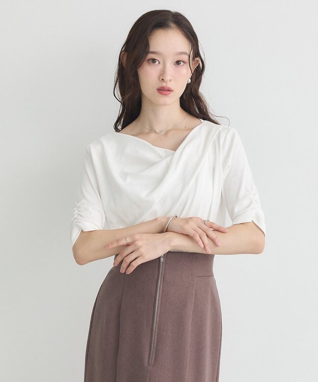 earth music&ecology ドレープデザインカットソー Off White