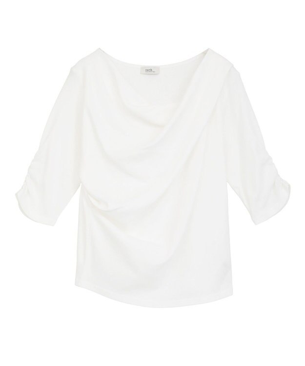 earth music&ecology ドレープデザインカットソー Off White
