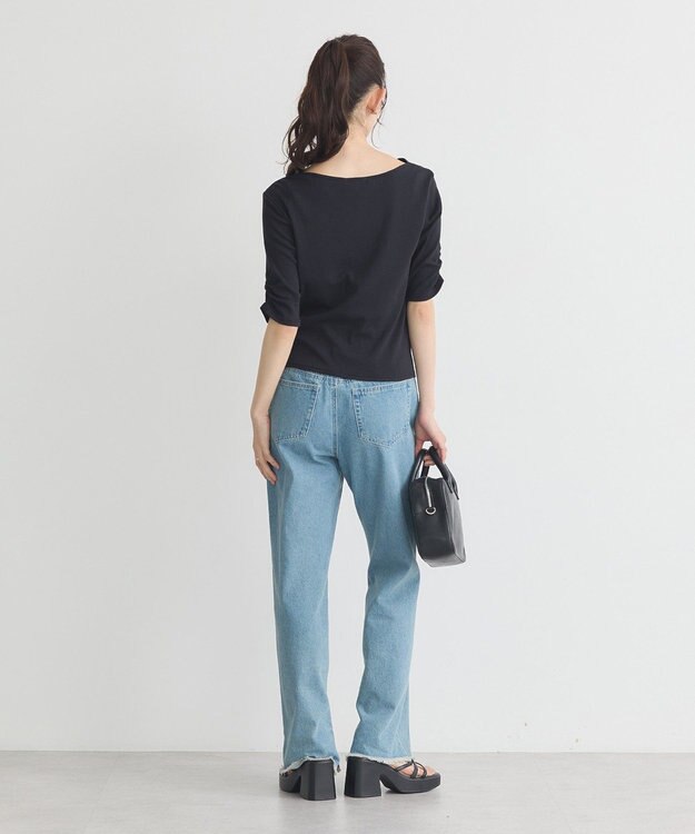 earth music&ecology ドレープデザインカットソー Black