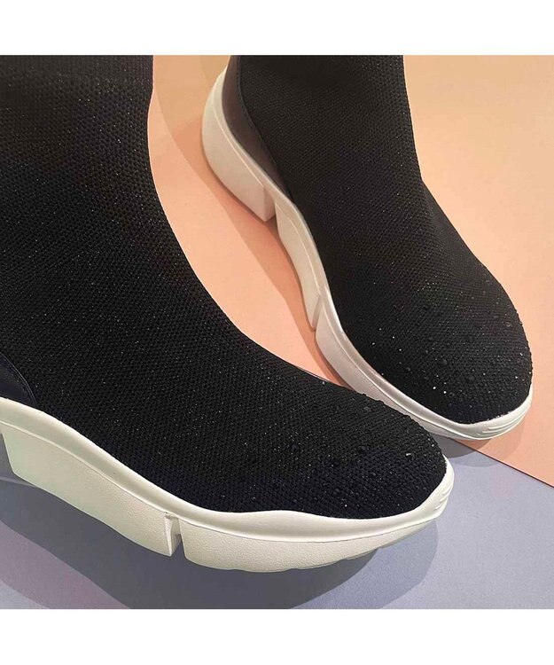 MODE ET JACOMO <MODE ET JACOMO>ハイカットニットスニーカー ブラック