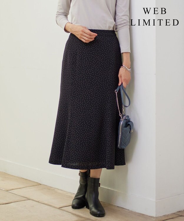 J.PRESS LADIES L 【WEB限定・洗える】フェミニッシュパウダー dots スカート ブラック系5