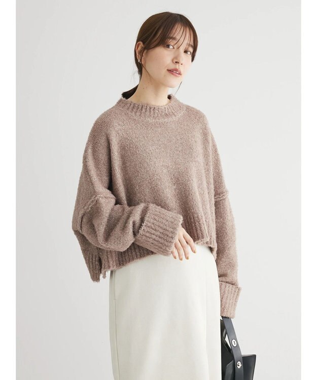 Green Parks ・Ｐｅｔｉｔ　Ｆｌｅｕｒ　ブークレワイドニット Mocha