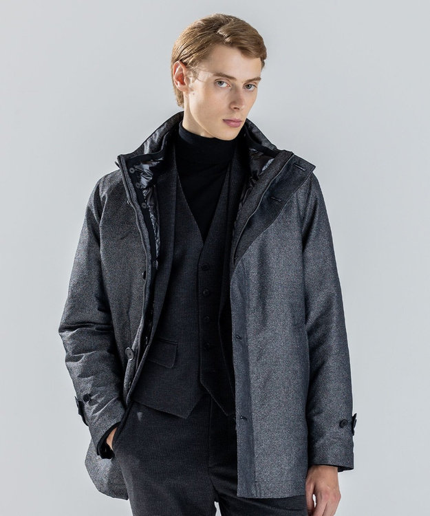 JOSEPH HOMME 新素材【4WAY】ライトラスターシャンブレー　ダウンコート グレー系