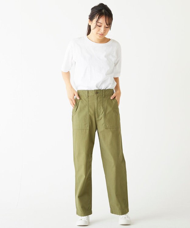 caqu classic baker pants ストレートベーカーパンツ olive