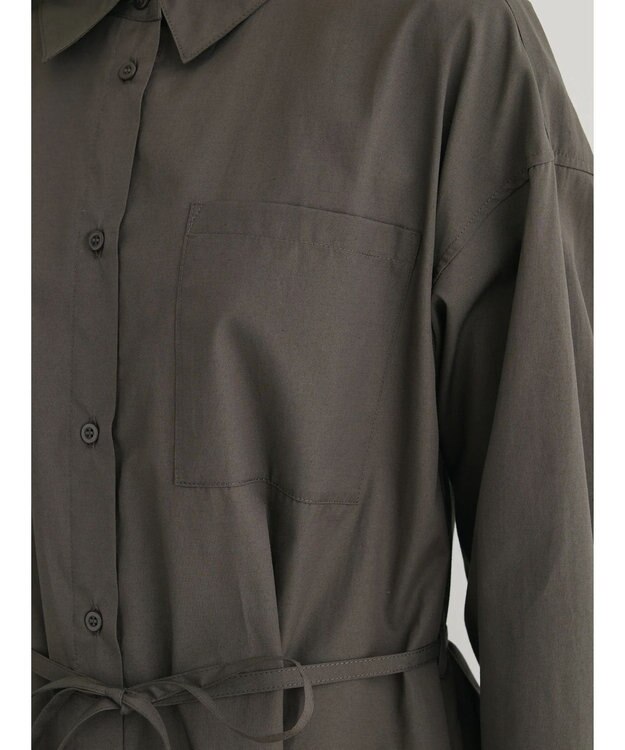 Green Parks ミドル丈シャツワンピースII Charcoal Gray
