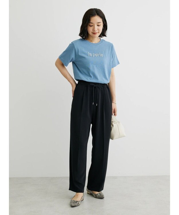 Green Parks ・ＲＡＹ　ＣＡＳＳＩＮ　パールドットロゴＴシャツ Blue