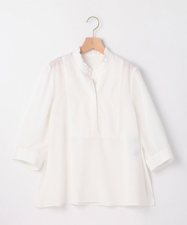 組曲 【WEB限定】ナイロンレーヨン スキッパーブラウス アイボリー系