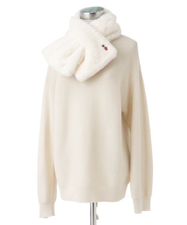 MOONBAT MACKINTOSH PHILOSOPHY バッキンガムベア付きフェイクファーマフラー ホワイト