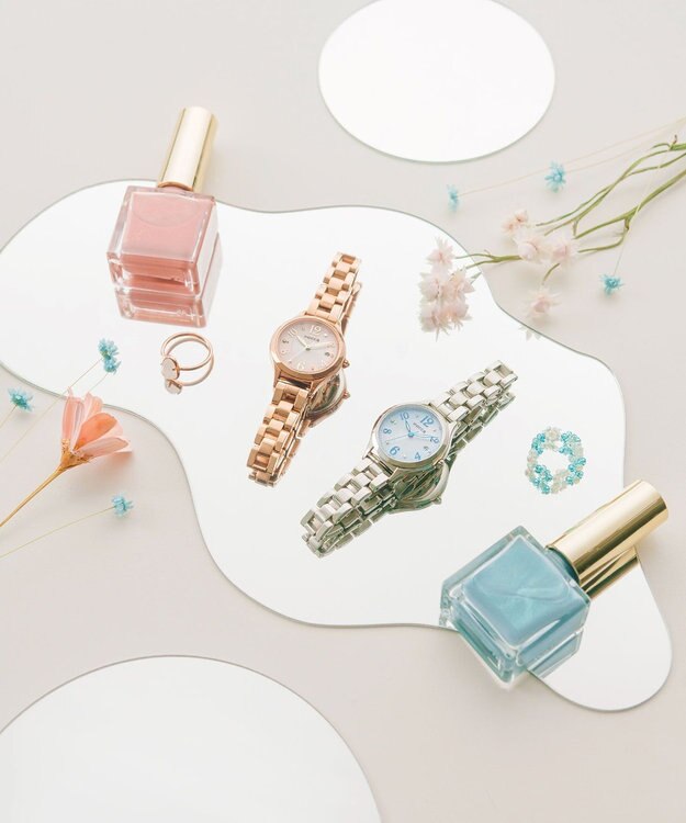 CITIZEN 【ソーラーテック電波時計】wicca ときめくダイヤ 日付あり バンド調整が簡単 5気圧防水 ピンクゴールド