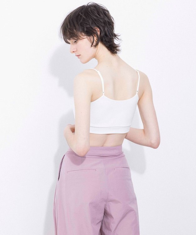 NAVE ストレッチポンチ クロップドキャミ ホワイト系