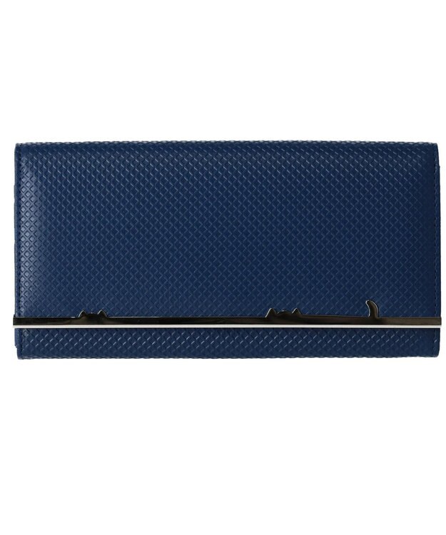 tsumori chisato CARRY クロスエンボス 長財布 ネイビー