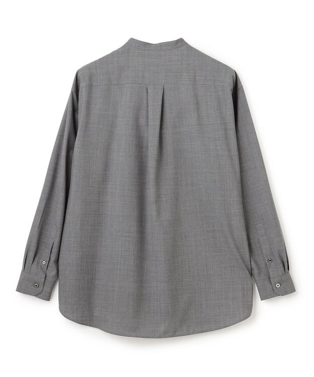 JOSEPH HOMME 【HIGH GRADE LINE】テックウールポプリン    バンドカラーシャツ ライトグレー系