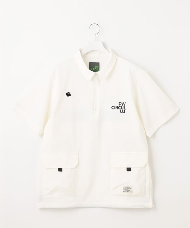 PW CIRCULUS 【機能性素材 TM ICE 使用】【MEN】ハーフジップ シャツ ホワイト系