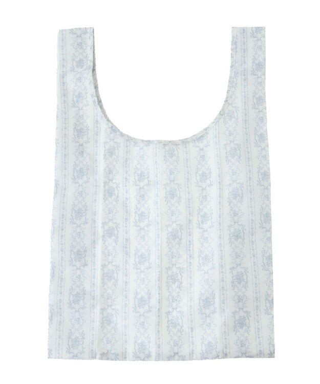 Maison de FLEUR トワルドジュイ調プリントエコバッグ Grayish Blue
