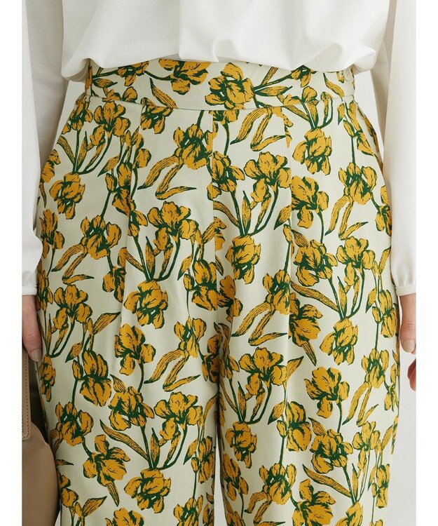 Green Parks Ｂ．レーヨン混プリントパンツ Light Khaki