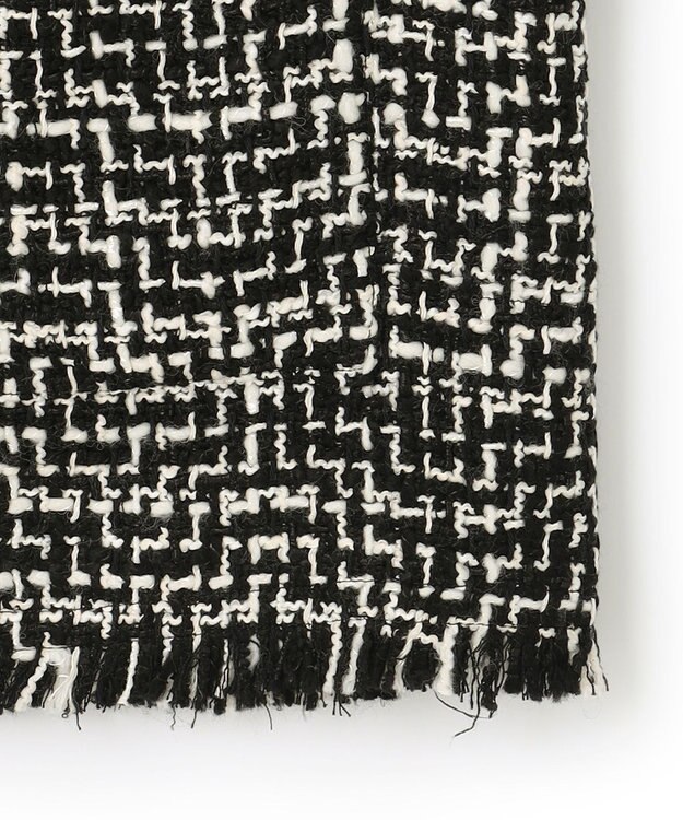 ICB ライトツイード ジレ オフホワイト×ブラック系