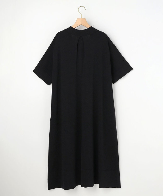 組曲 L 【先行予約】クリアストレッチスキッパーニット ワンピース ブラック系