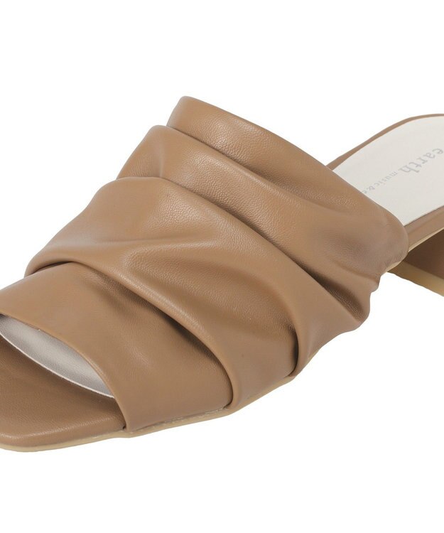 earth music&ecology ソフトギャザーミュール Gray Beige