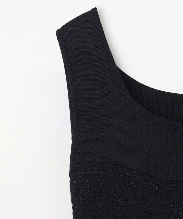 GRACE CONTINENTAL ツイードマーメイドニットワンピース ブラック