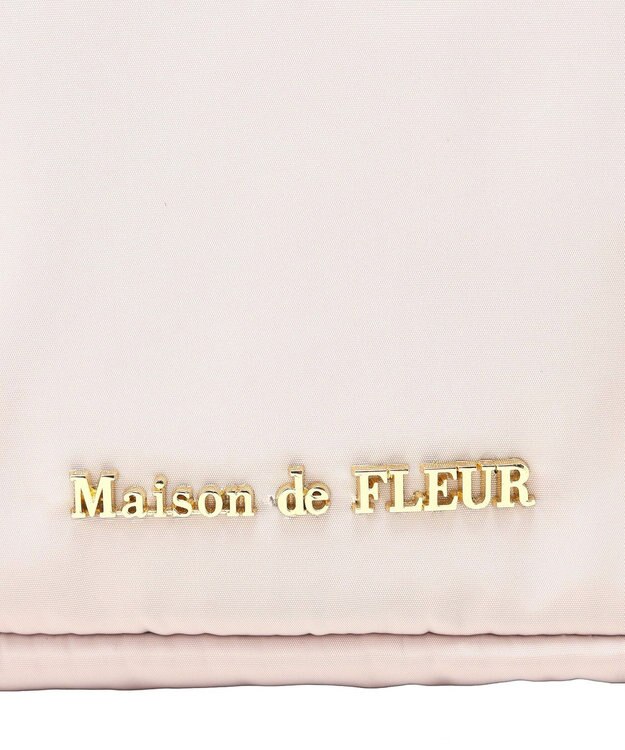 Maison de FLEUR リボンチャーム付きマルチポケットトートバッグ Grayish Pink