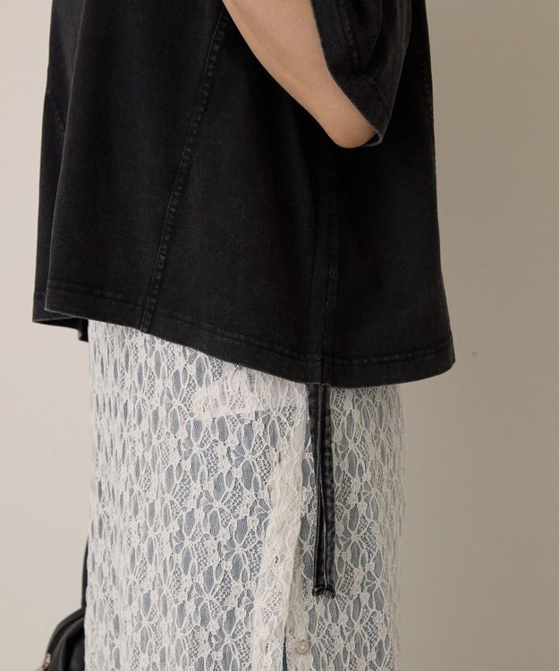 AMERICAN HOLIC ドロストピグメントショートＴシャツ Charcoal Gray