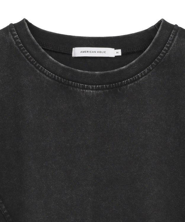 AMERICAN HOLIC ドロストピグメントショートＴシャツ Charcoal Gray