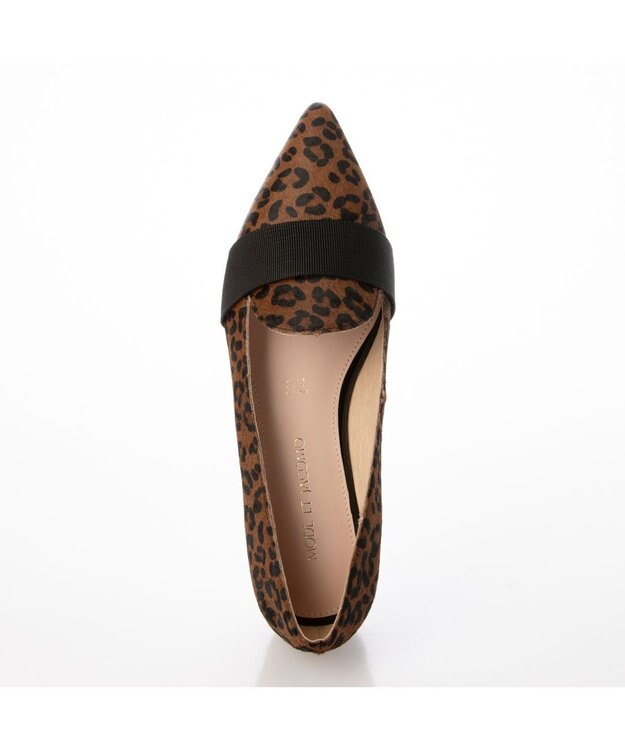 MODE ET JACOMO <MODE ET JACOMO>ラインストーン付きフラットパンプス ブラウン