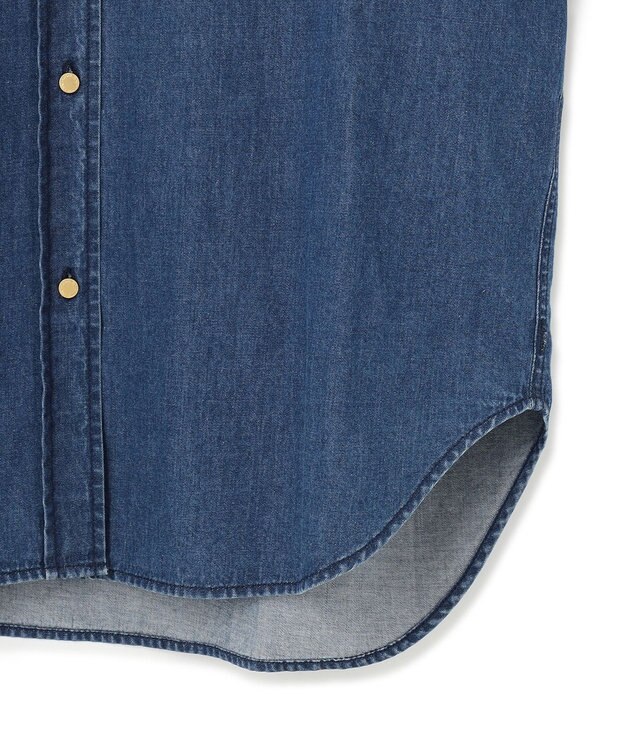 23区 S 【洗える】ライトダンガリー 2WAY シャツ スカイブルー系