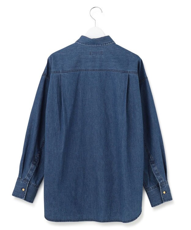 23区 L 【洗える】ライトダンガリー 2WAY シャツ スカイブルー系