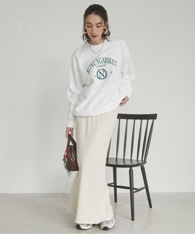 WEGO 【ANGIE VINTAGE】カレッジロゴスウェット ホワイト