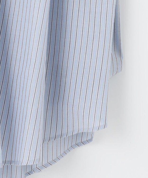 #Newans 【金子綾さんインスタライブご紹介アイテム】マルチストライプノースリーブシャツ ライトブルーストライプ