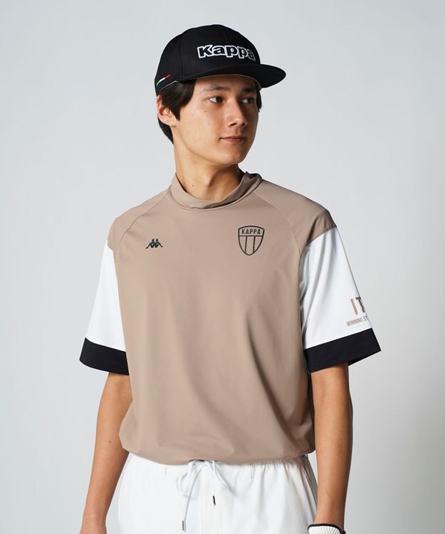 FILA GOLF／marie claire 【Kappa】半袖モックネックシャツ モカ
