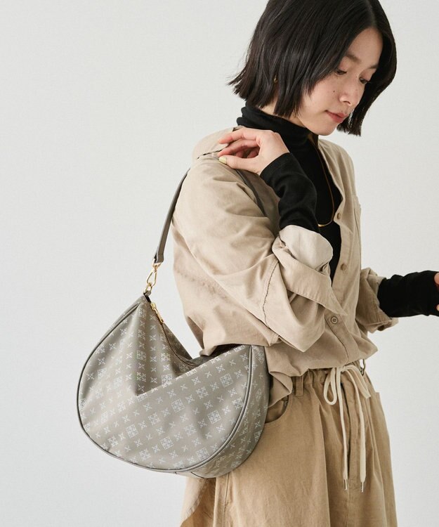 russet ナイロンジャガード2WAYショルダーバッグ(CE-1620) N.Gray