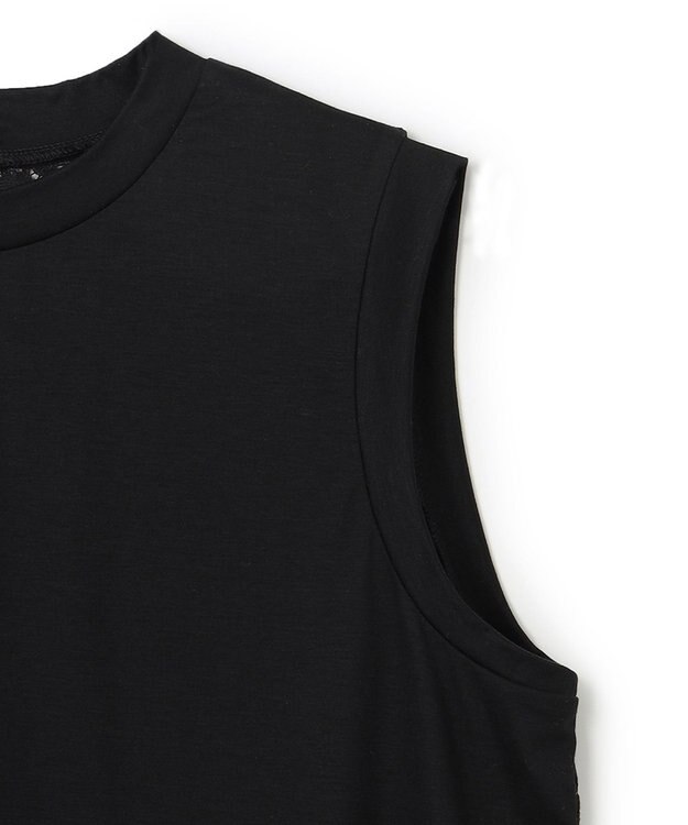 BEIGE， 【洗える・Oggi ８月号掲載】PALMIERS / ノースリーブカットソー Black