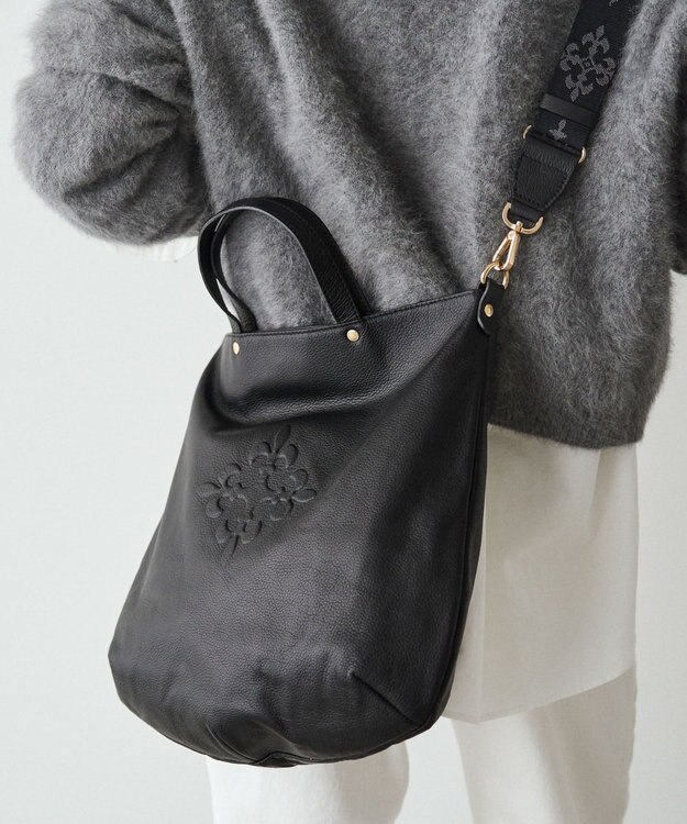 russet ソフトレザー 2WAYトートバッグ(CE-1611) Black