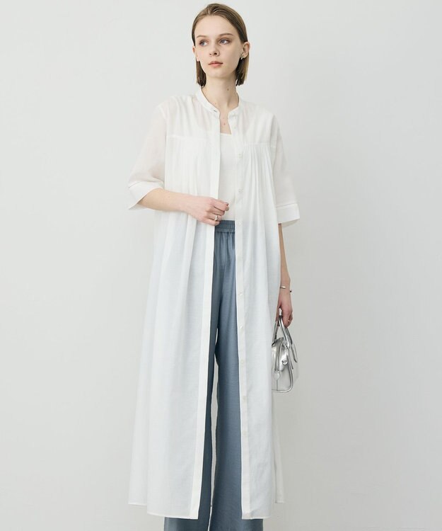 ICB 【先行予約】リネンスラブローン シャツワンピース オフホワイト