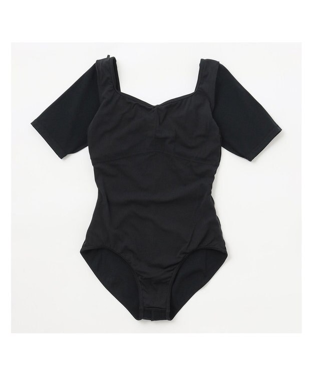 Chacott ハーフスリーブレオタード ブラック